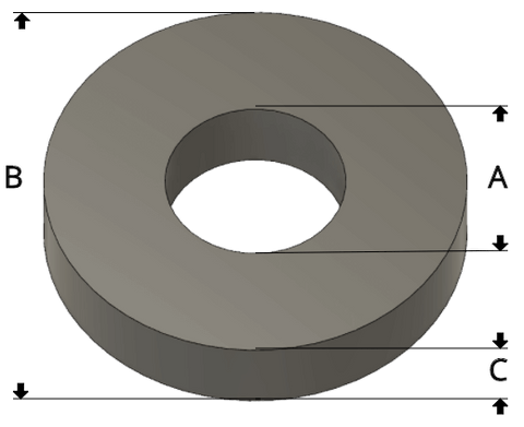 NAAMS Hardened Washers Dimensions