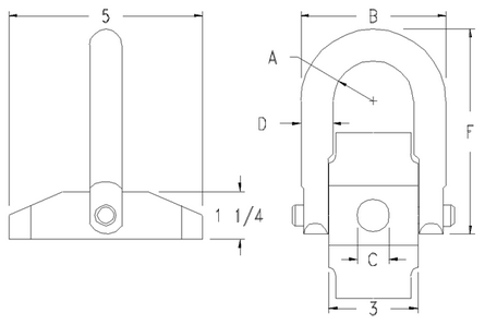 ACTEK AK44415 PIVOT LIFTING PLATE 7/8-9 8000 lbs