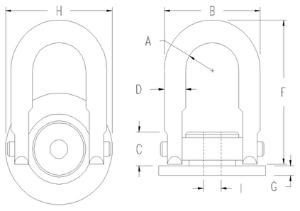 ACTEK AK44660 ROUND BASE HOIST RING 3/4-10 7000 LBS