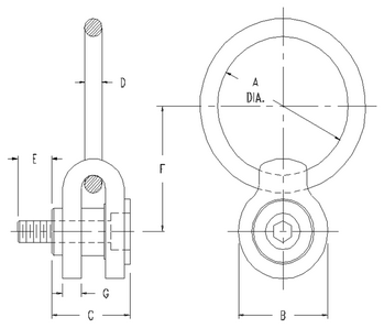 ACTEK AK43565 Side Load Hoist Ring M10 X 1.50 500 kg