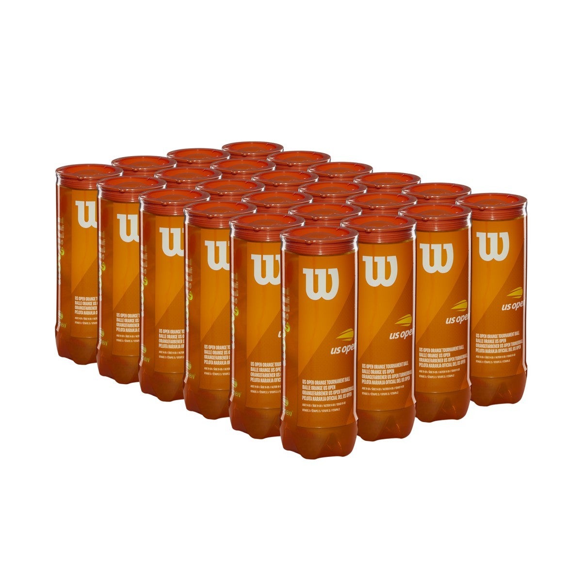 Wilson US Open Tournament Orange Junior Tennis Ball 24 Cans (72 Balls)