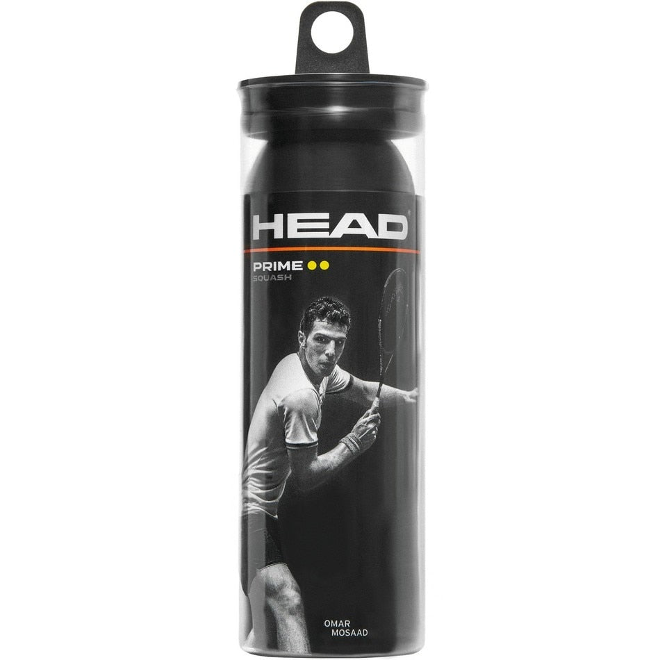 HEAD Prime Double Yellow Squash Ball 3-Ball Tube