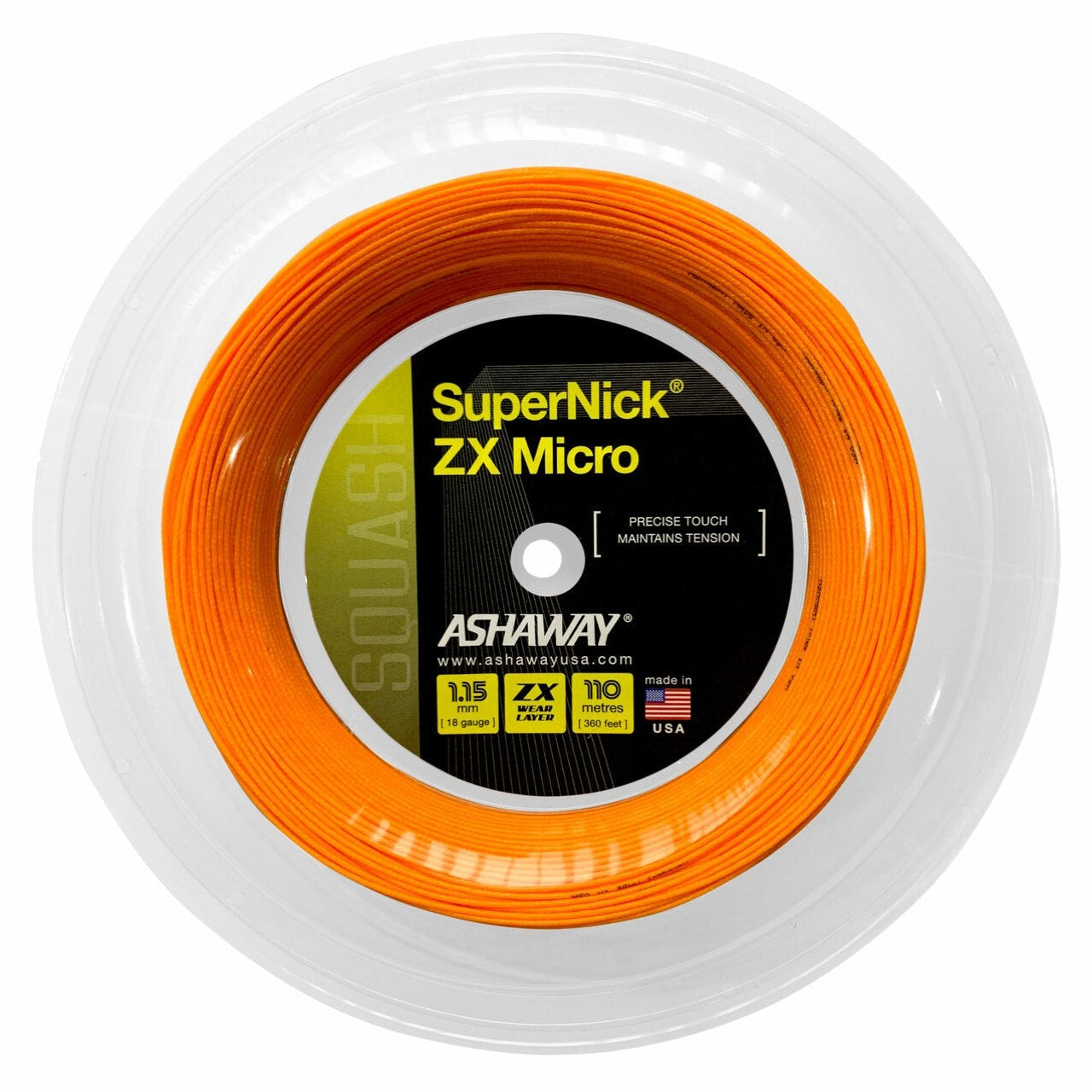 Ashaway Supernick ZX Micro 18g Squash String 110m Reel