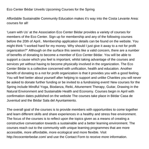 eco center press release 2014