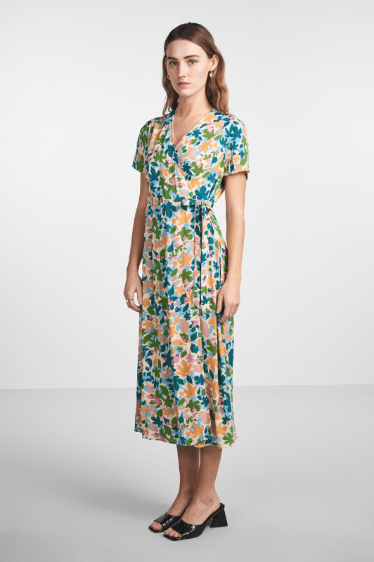 Leafa wrap midi Dress Kjole med | Blomsterprint