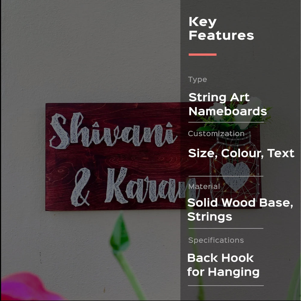 Buy String Art Mason Jar Nameplate - Pastel Color Roses Online On Zwende