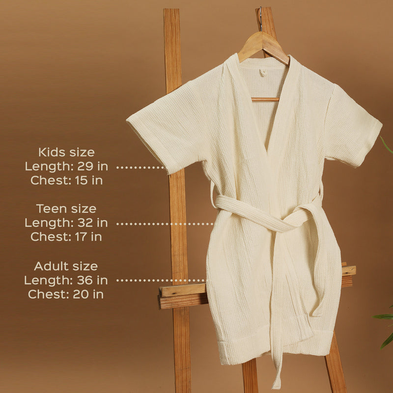 Cotton Waffle Bathrobes For Kids
