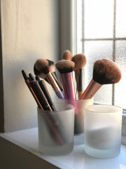 repurpose your Whist candle jars - make up brush storage