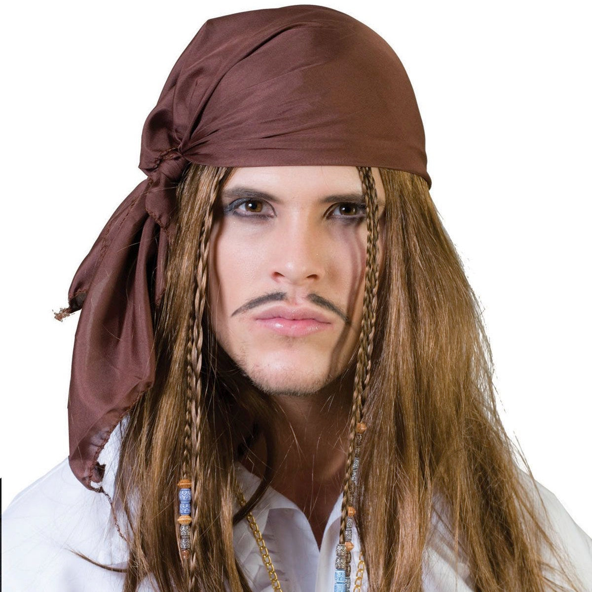 slogan Tot ziens Afdaling Pruik Bruine Piraten Bandana Jack Sparrow – Scattando Webshop