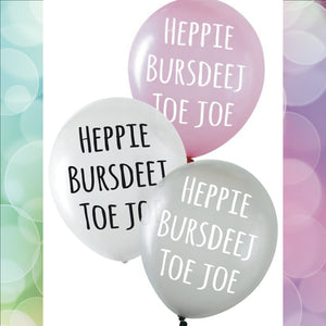 Verwonderend Ballonnen Heppie Bursdeej Toe Joe Metallic / Verjaardag Ballon AQ-94