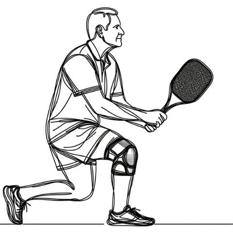 Playing pickleball in a knee sleeve