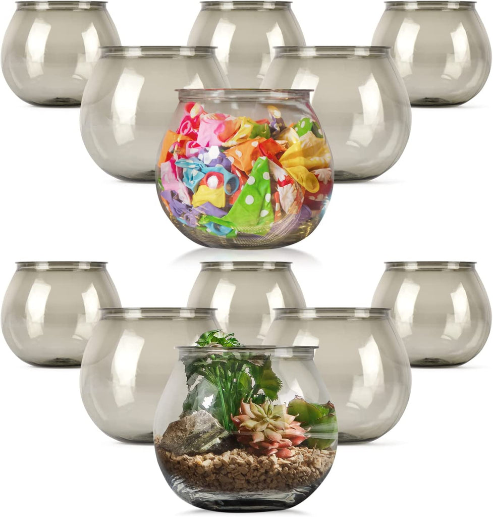 6-Pack 27 Oz Largest Mini Plastic Fish Bowls for Decoration - Fun