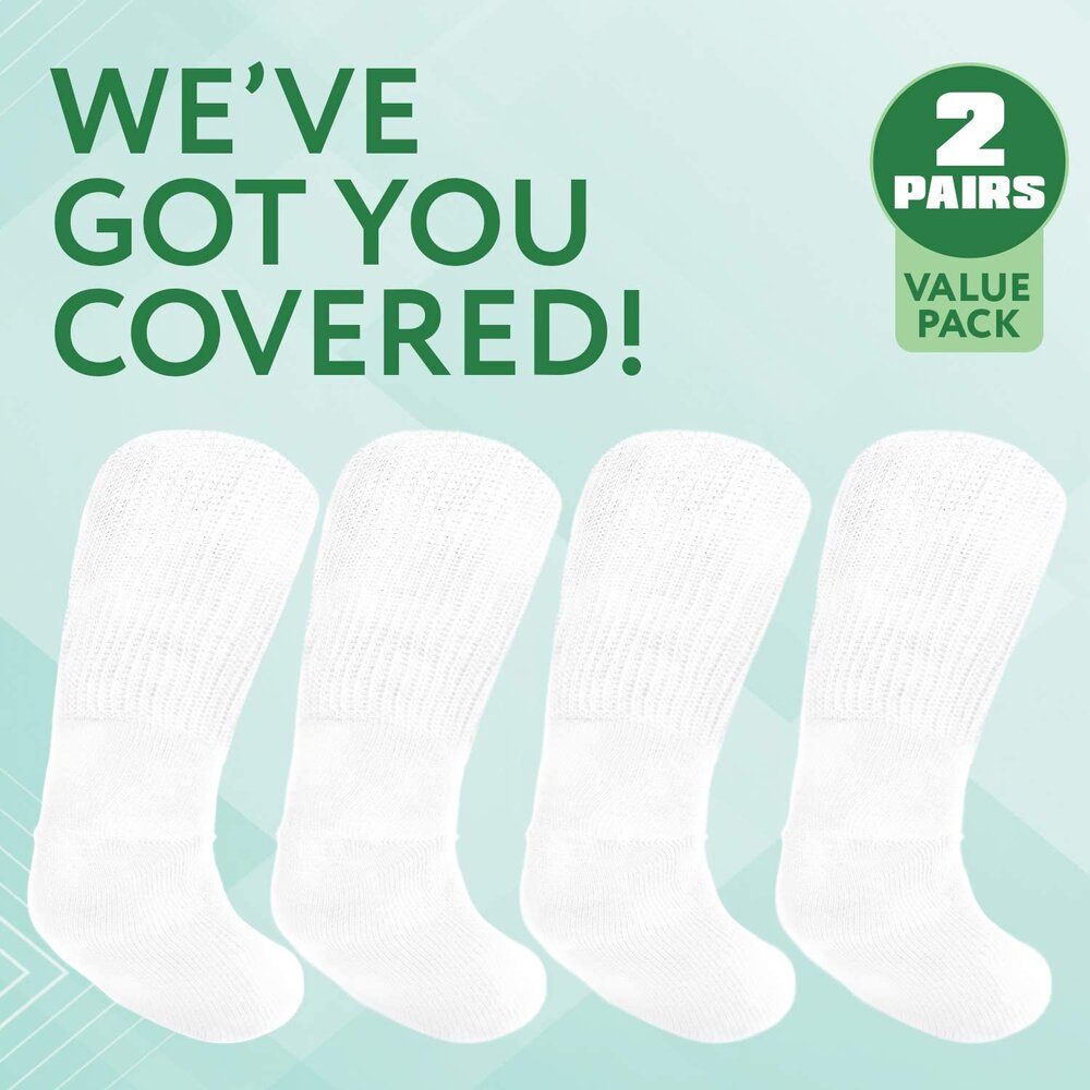 IMPRESA Extra Wide Socks for Men and Women - 2 Pairs - Ideal for  Lymphedema, Swollen Feet, Legs, and Calves - Great as Bariatric Hospital  Socks or