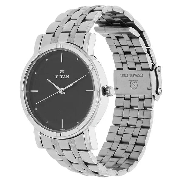 Titan Watches displayed on a white background showcasing elegant, slim designs with metal and leather straps, representing the brand’s classic and premium aesthetic for the Titan vs Casio comparison.