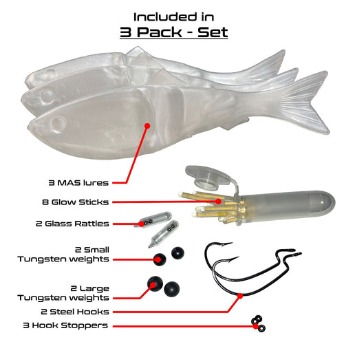 Multi-Action Swimbait (MAS), Soft body advance fishing lure, SINGLE PACK -  SET