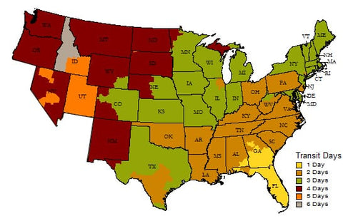 ups shipping map