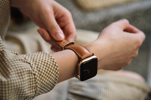 handmade leather watch strap for Apple watcha