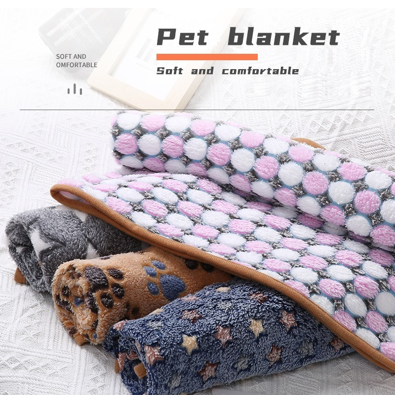 Soft and Fluffy High Quality Fluffy Cute Star Printing Pet Mat Warm and Comfortable Pet Blanket for Dogs and Cats Pet Supplies