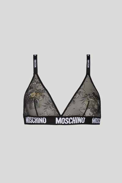 MOSCHINO White Crossed Bra with Teddy