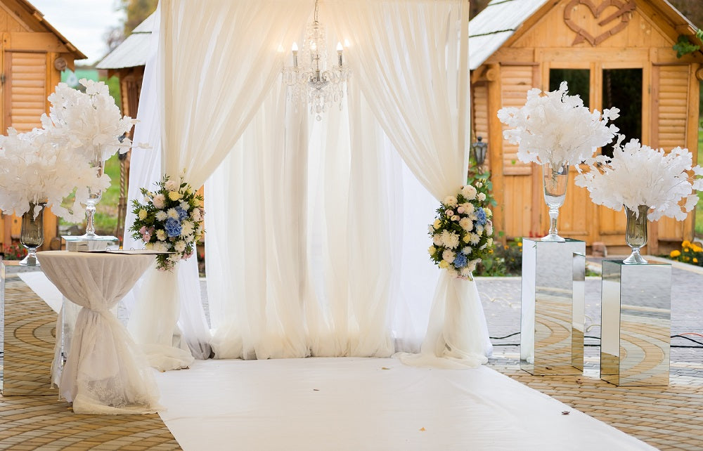 voile draping fabric for wedding arch, DIY wedding draping