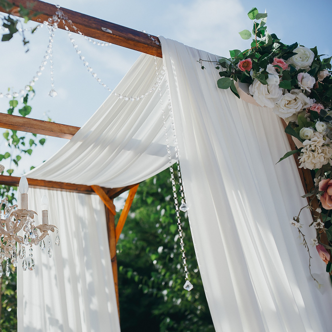 sheer fabric for wedding arch draping, voile extra wide