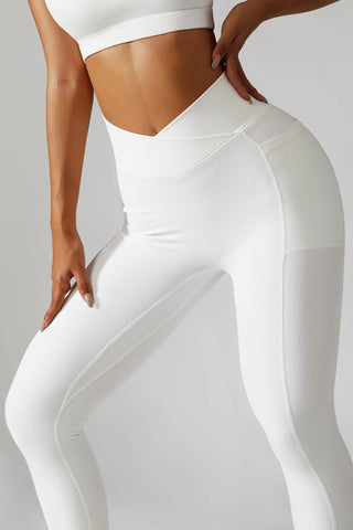 Ribbed Crossover Legging with Side Pockets