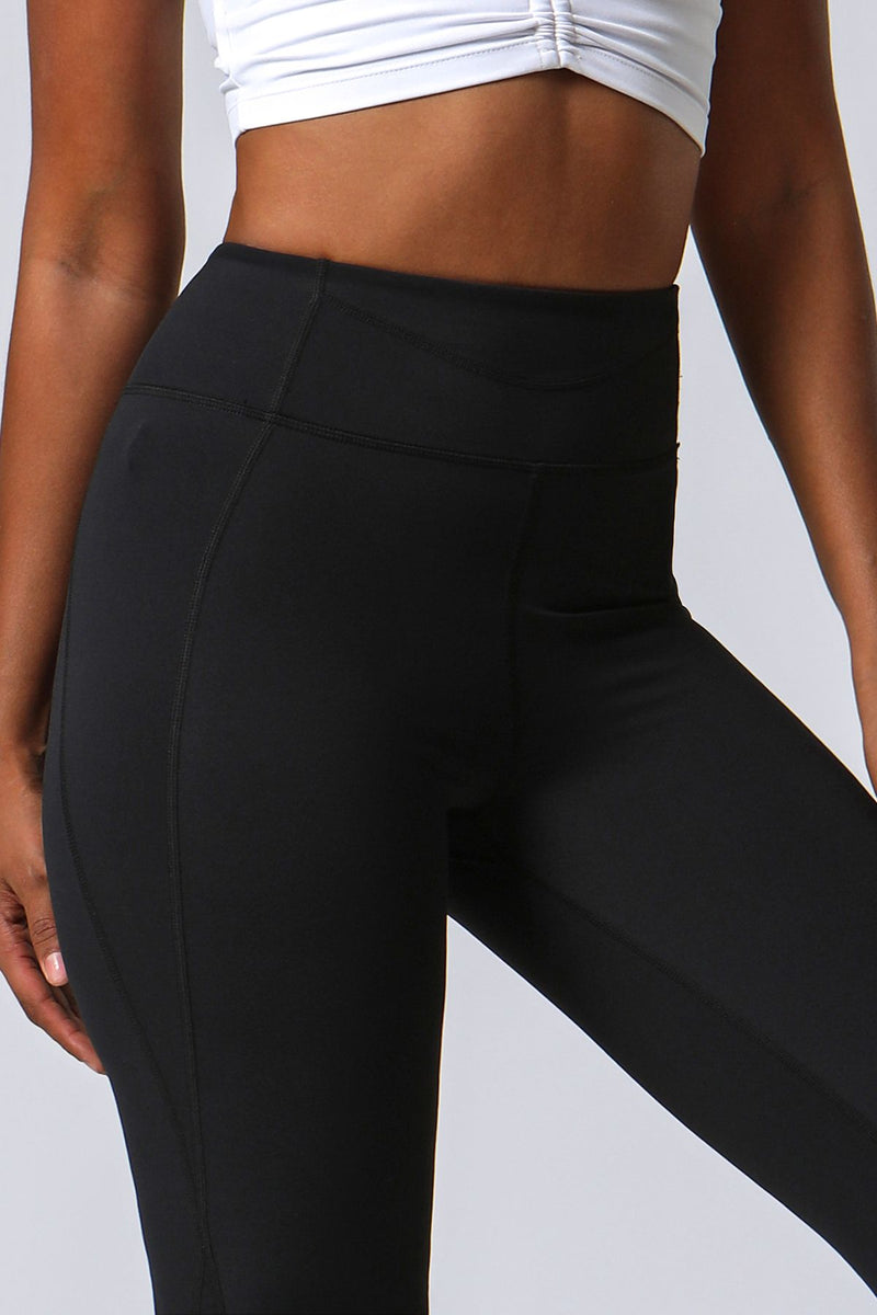 High-Rise Tummy Control Black Flare Leggings for Women – Zioccie