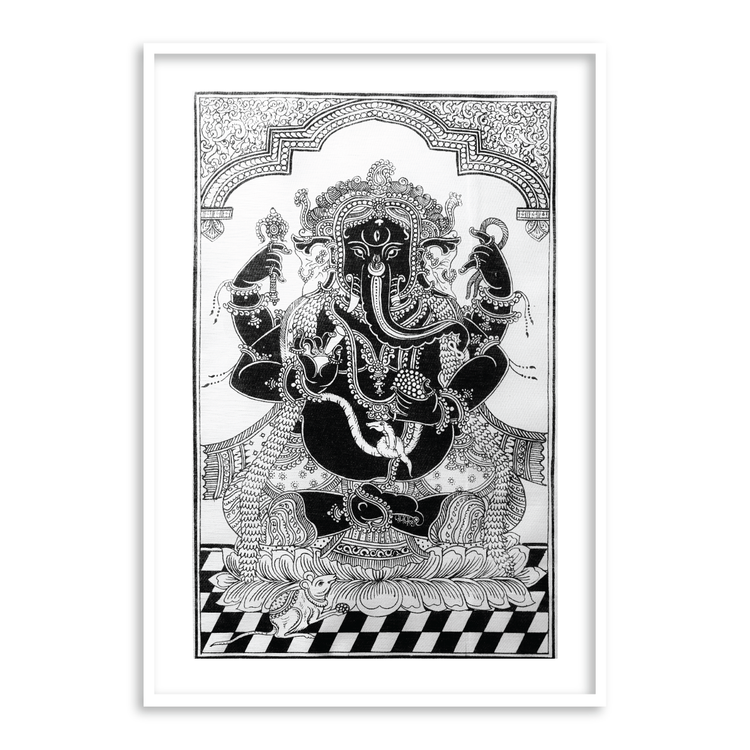 ganesha paintings black and white