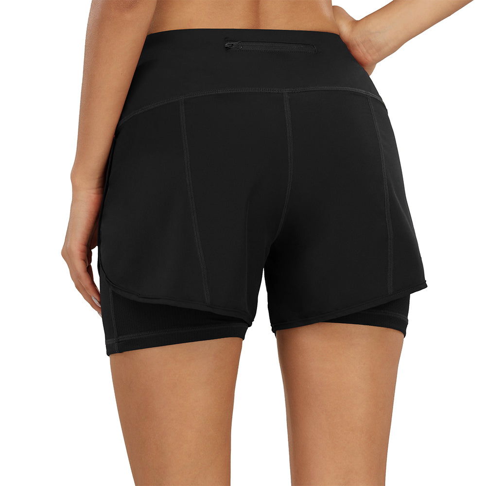 women's 2 in 1 compression shorts