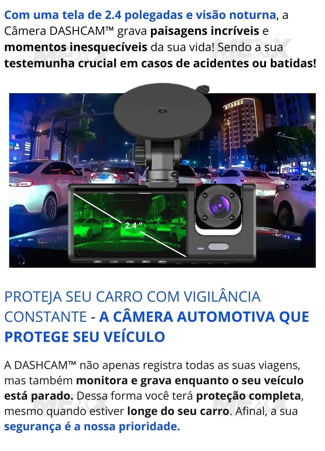 Câmera Veicular com Visão Noturna - Mexx Store