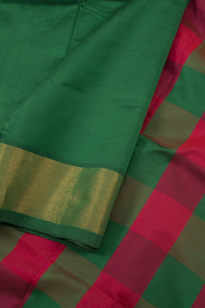 Forest Green Handwoven Silk Cotton Saree 10060196