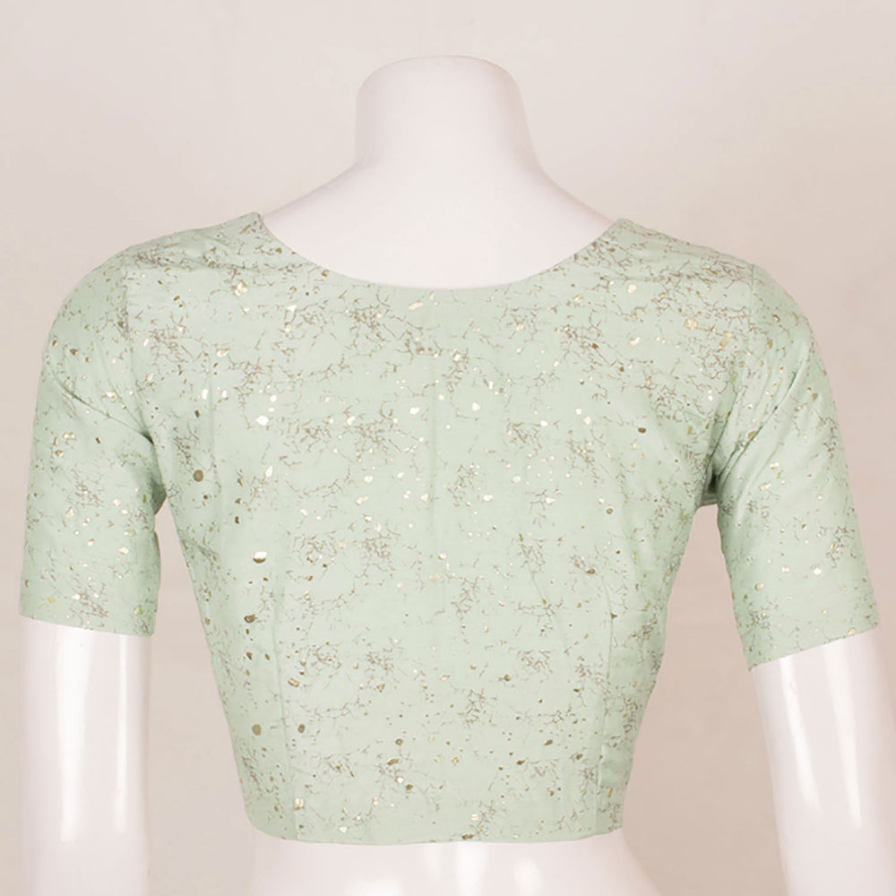 Embroidered Art Silk Princess Cut Blouse in Dusty Green : UAC413