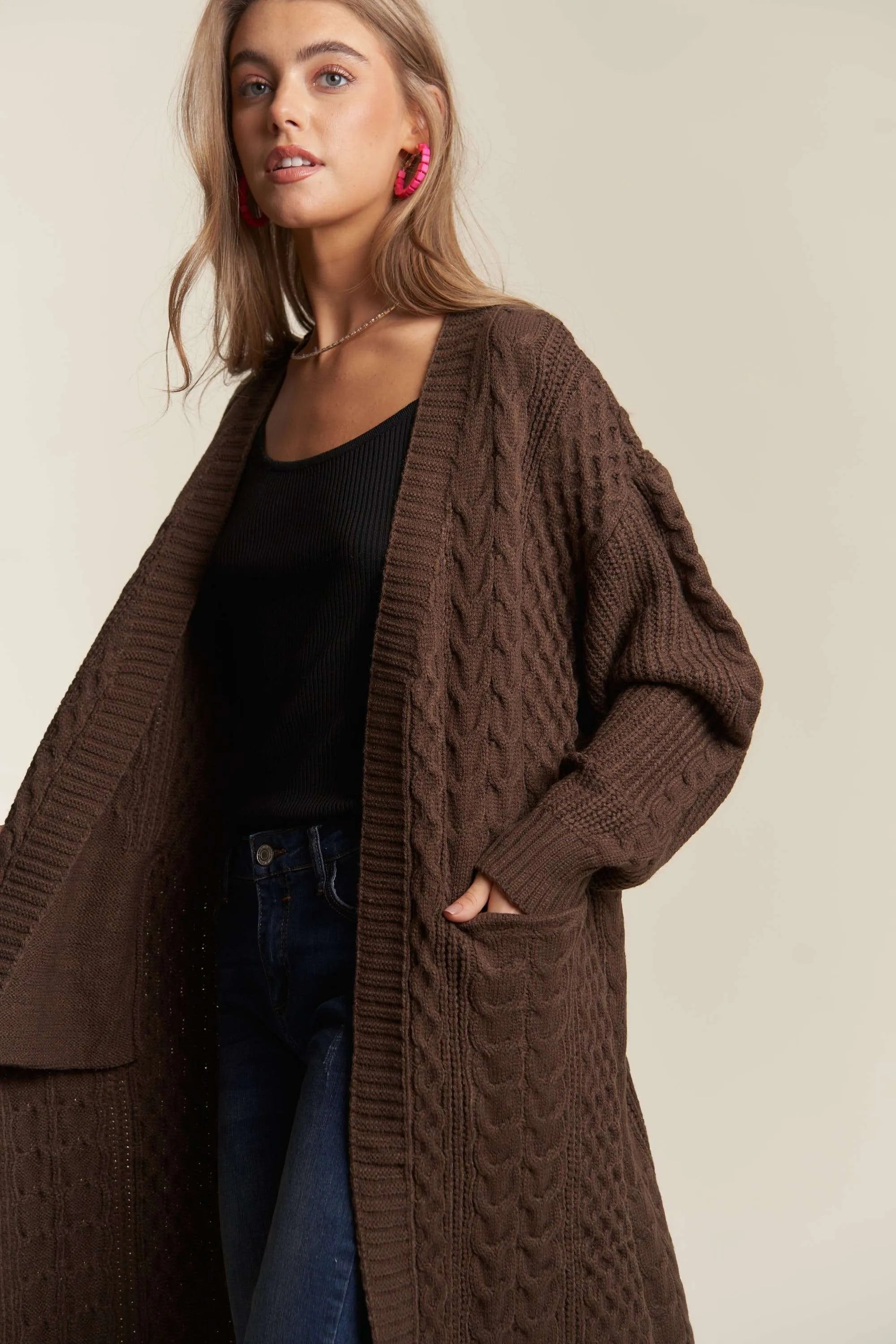 ADORA Cable Knit Sweater Cardigan