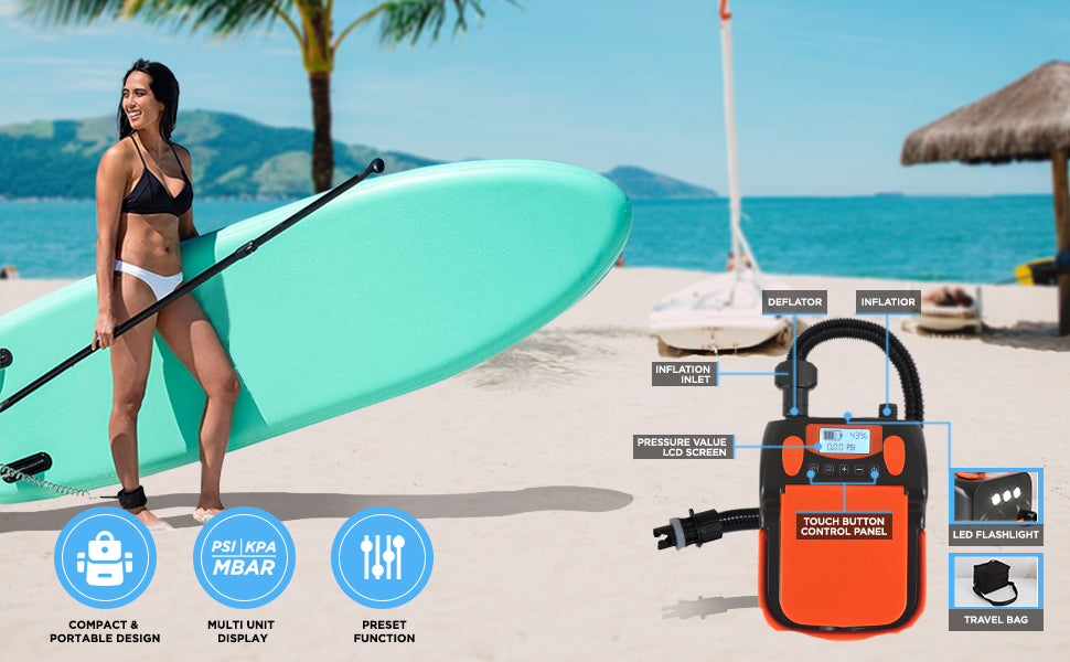 rechargeable paddle board pump