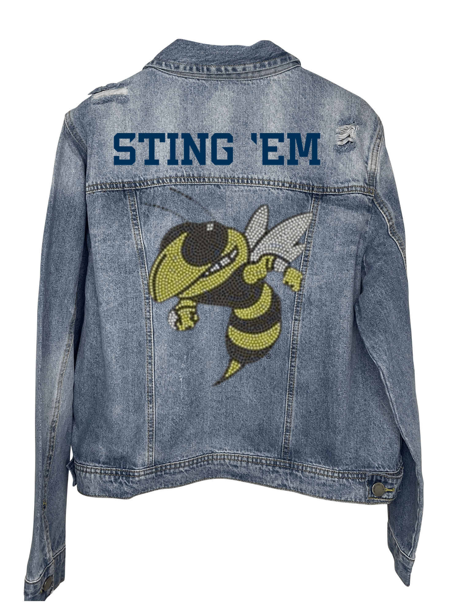 Licensed Game Day Jacket, Blue Denim, Georgia Tech Sting 'Em Bee