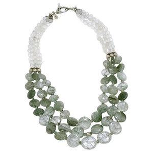 Green Tourmalinated Quartz Necklace - NouveauBoutiqueJewelry