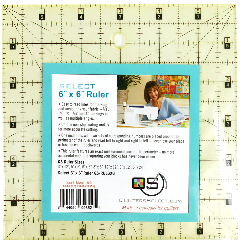 Quilters Select 6.5X6.5 Non-Slip Ruler QS-RUL6.5N – The Sewing Studio  Fabric Superstore