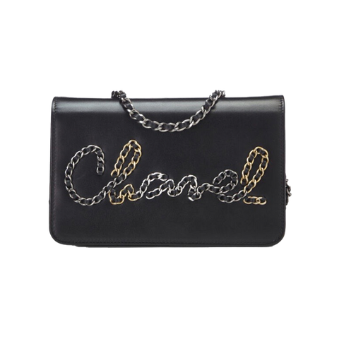 CHANEL Goatskin Quilted Chanel 19 Zip Around Coin Purse Wallet Blue 698786