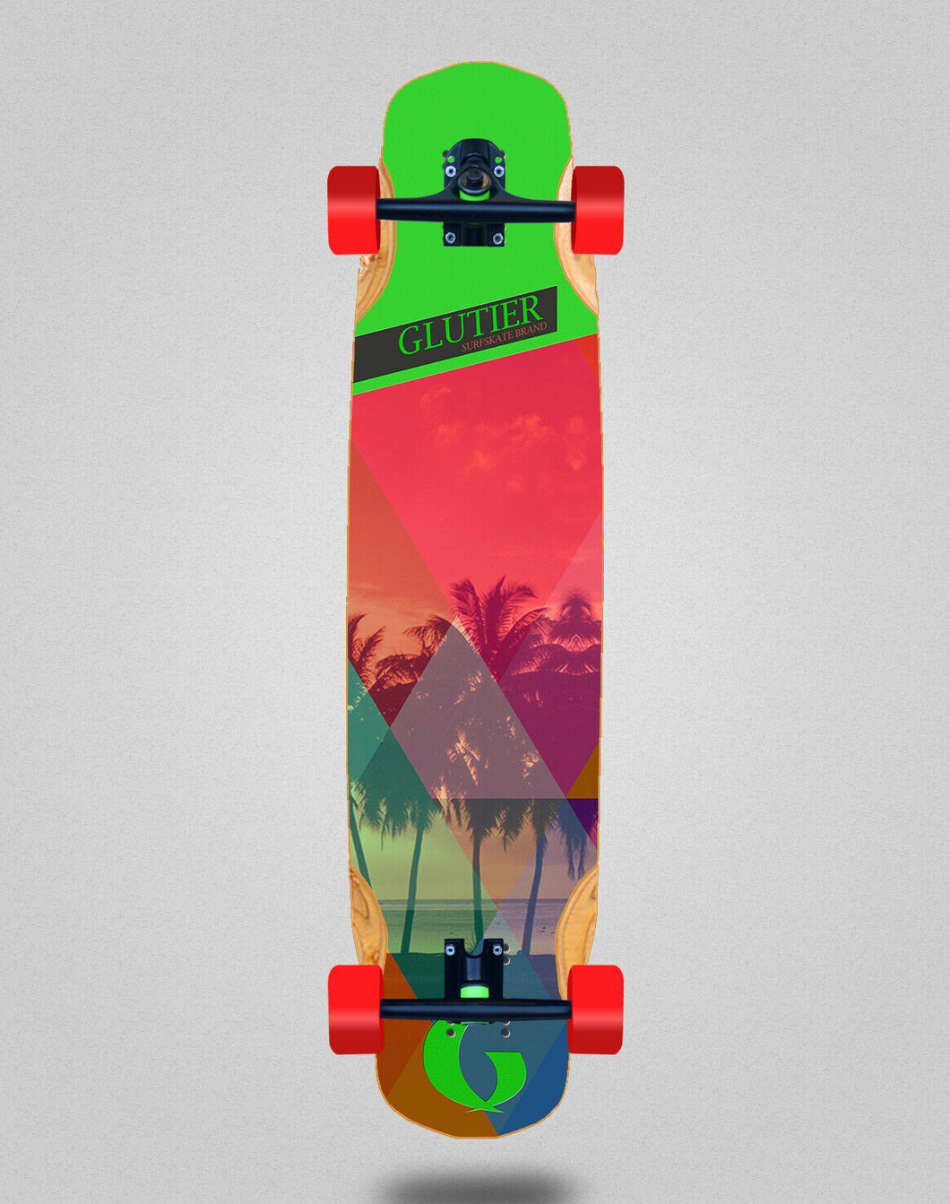 Skate longboard complete mix bamboo 38x8.45 Glutier Caribbean