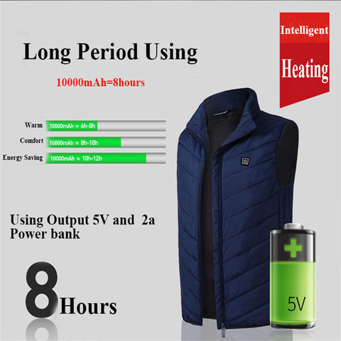 Electric Heating Vest Jacket - 11 Heat Spots