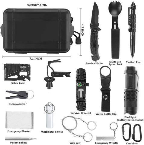survival gear and tools kit