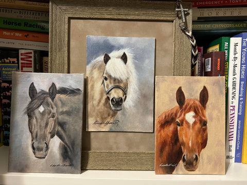 keepsake equine portraits in oil by equestrian artist Linda Shantz (photo by Holly Tonini)