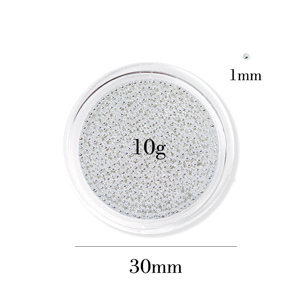 Metallic Caviar Beads - Silver (1 mm）