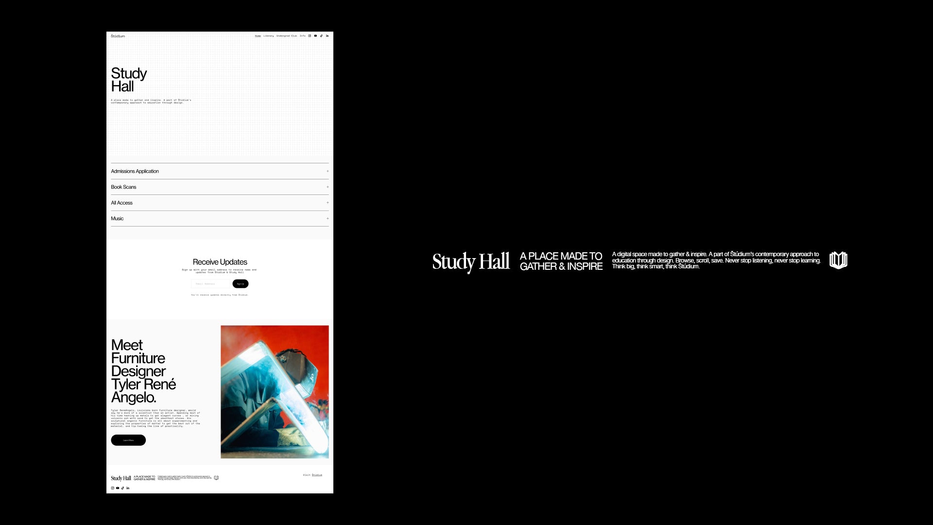 Study Hall Web Design by Štúdium. Designed by DeShawn Oravetz