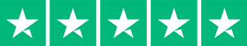 A row of five white stars on a green background.