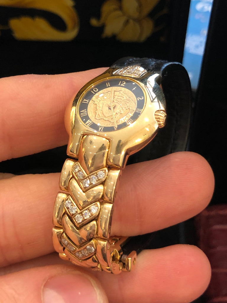 yellow versace watch