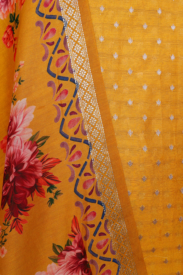 Chanderi Cotton Silk Salwar Suit Dress Material | 43002B | Cilory.com