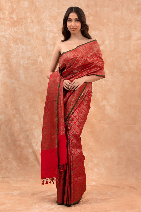 Cream Chinon Saree With Blouse 265181