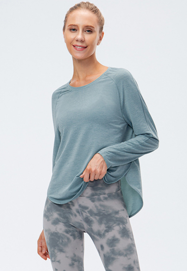 STORE99® Gray, XL : Yoga Shirt activewear for women Long Sleeve