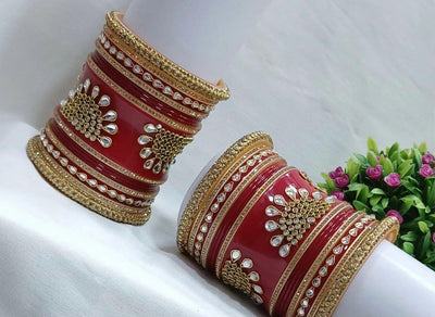 Trendy Designer Bridal Chuda with Semi Precious Stones in Various Colors